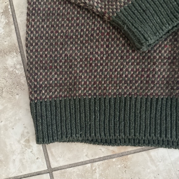 Northwest Territory 90's VTG Men Green Wool Blend Knit Crewneck Sweater Size L - Picture 3 of 5